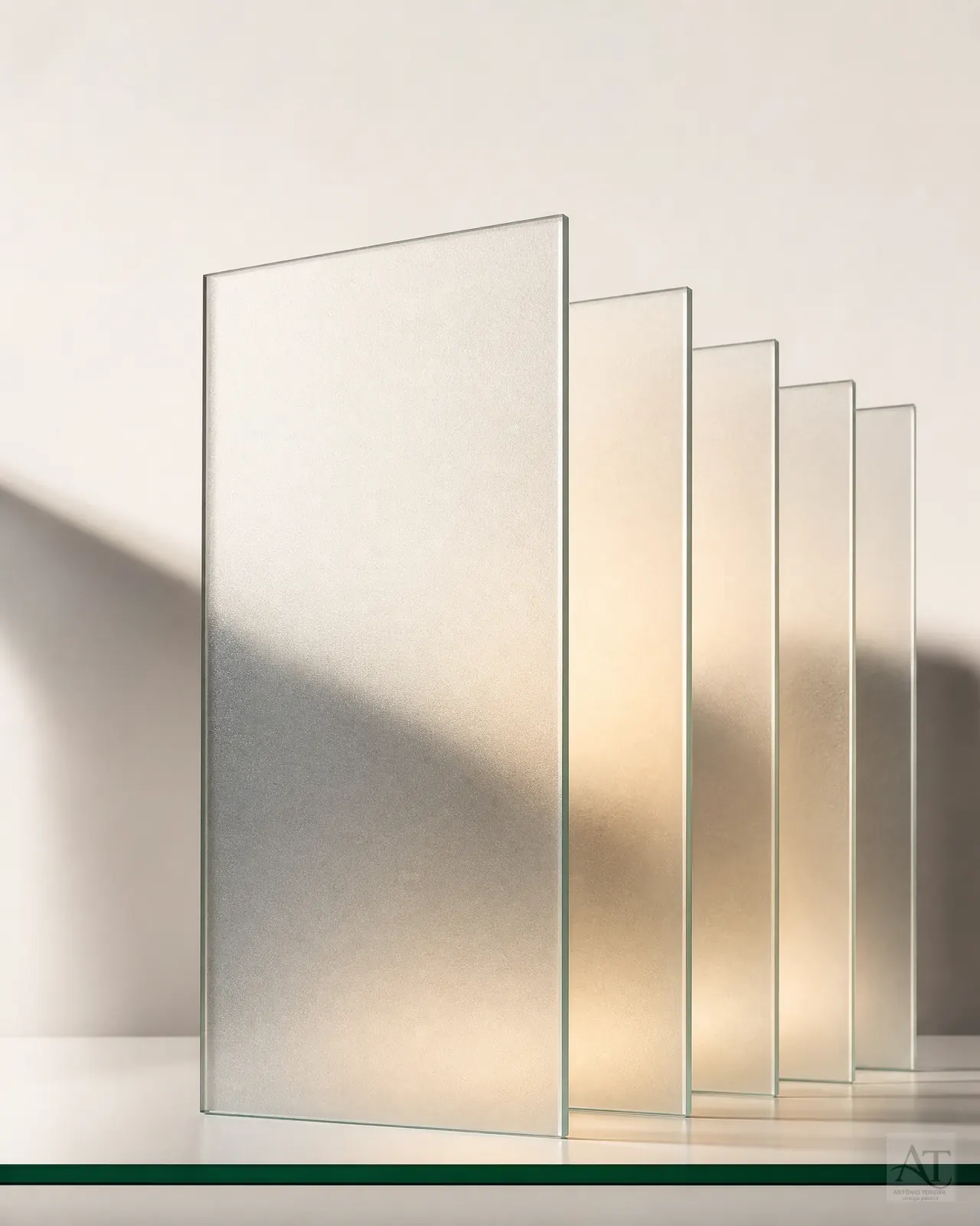 Composição editorial em materiais naturais e luz lateral.